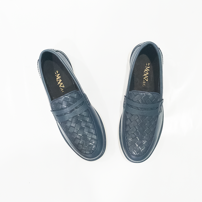 BraidFlex Braided Leather Sneaker | Blue | MCS-01BL