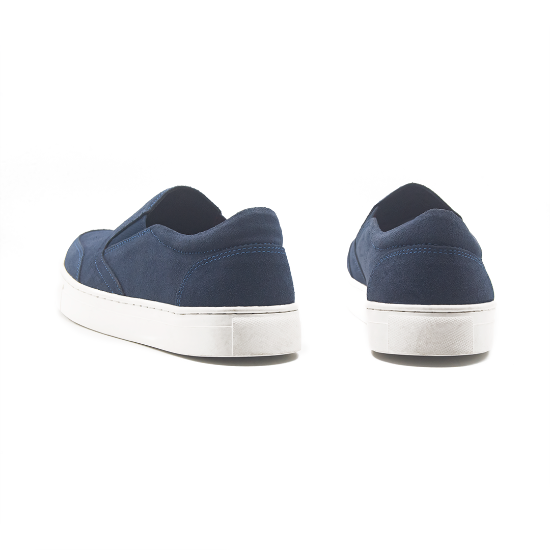 Monaco Ease Suede Leather Sneaker | Navy Blue | MZS-1BL