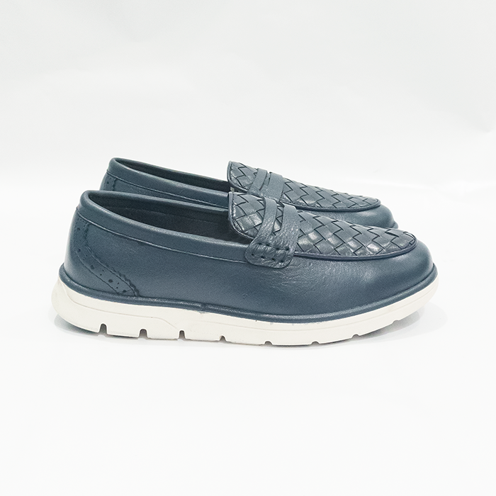 BraidFlex Braided Leather Sneaker | Blue | MCS-01BL