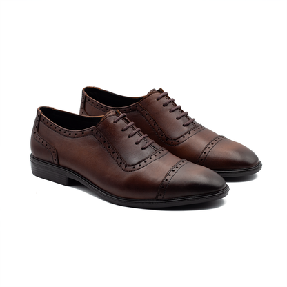 The Churchill | Handcrafted Oxford Shoe | Chocolate | MCOX-21C