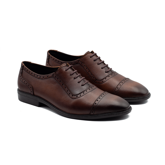 The Churchill | Handcrafted Oxford Shoe | Chocolate | MCOX-21C